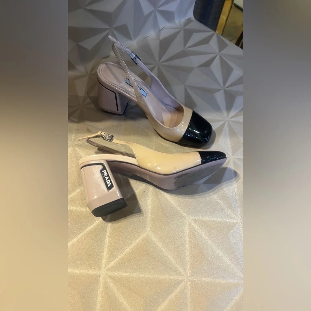 Prada Nude Patent Leather Pumps size EU37